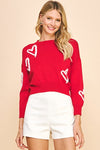 PINCH HEART PULLOVER SWEATER