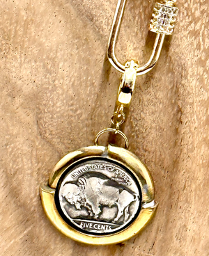 DOWNTOWN BUFFALO NICKEL CHAIN LINK NECKLACE