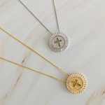 ELLISON+YOUNG SHINE CIRCLE CROSS NECKLACE