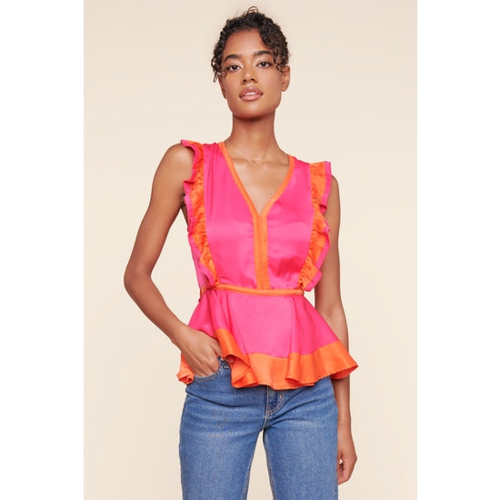 SUGARLIPS COLOR BLOCK SLEEVELESS TOP