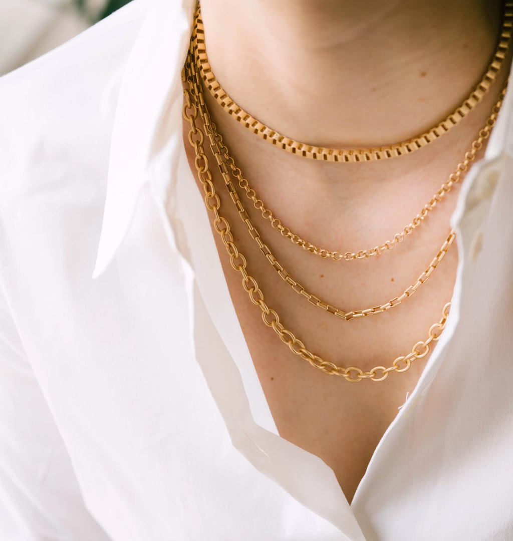 NEST PRETTY THINGS MATTE GOLD CHAIN NECKLACE