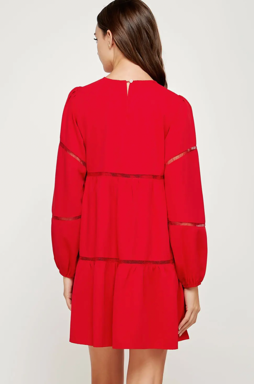 STRUT & BOLT RED TIER DRESS
