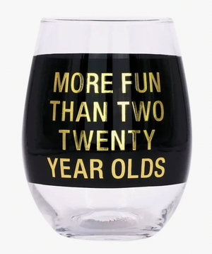 ABOUT FACE DESIGNS WINE GLASS