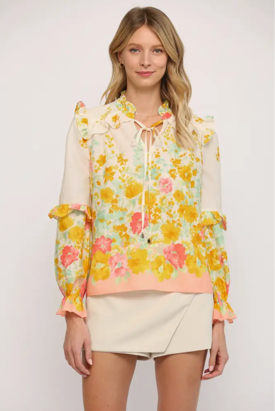 FATE OMBRE FLORAL BLOUSE